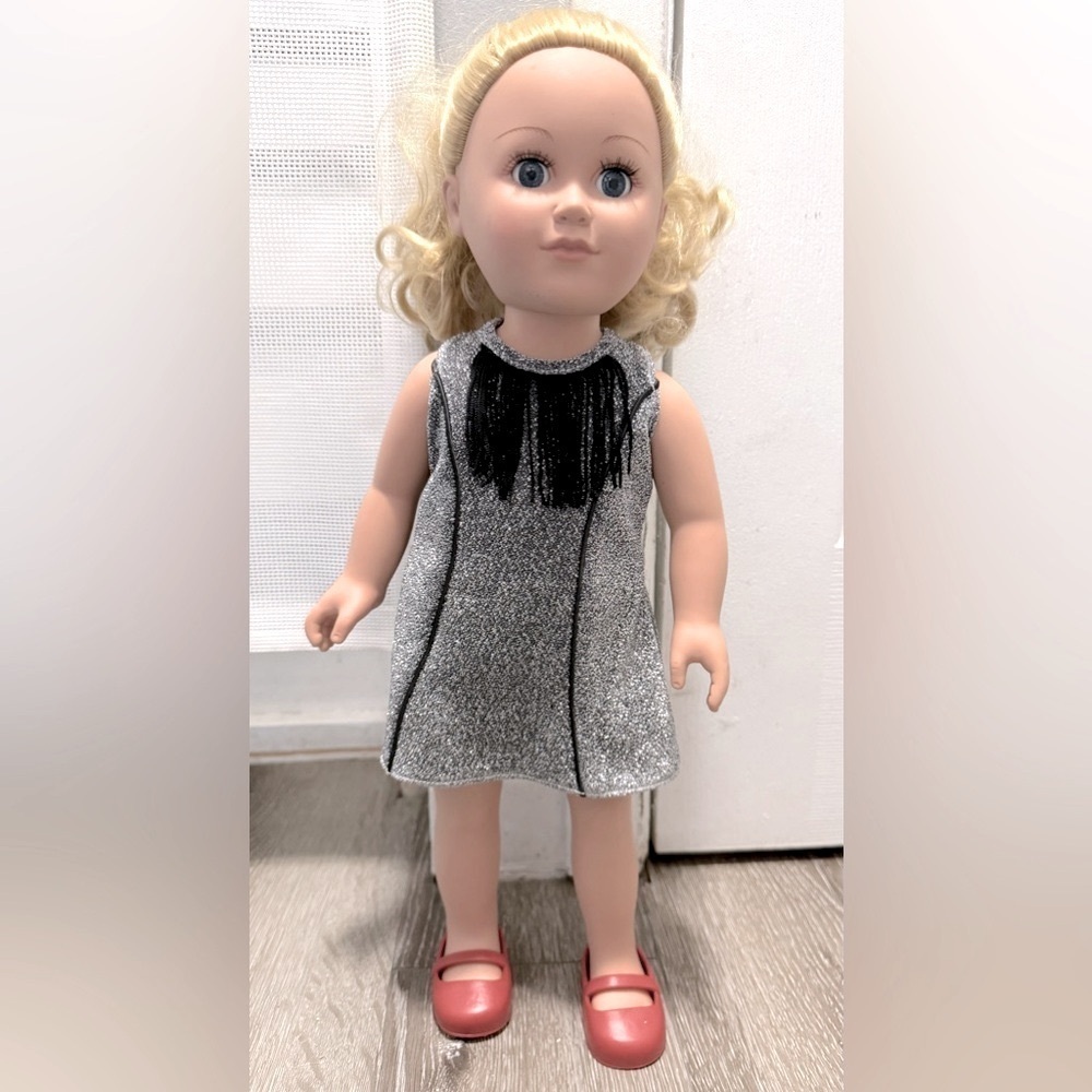 18” Cititoy Vinyl Girl Doll GS 126 Blonde Hair Moving EyeLids Blue Eyes